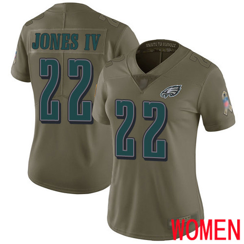 Women Philadelphia Eagles #22 Sidney Jones Limited Olive 2017 Salute to Service Football NFL Jersey